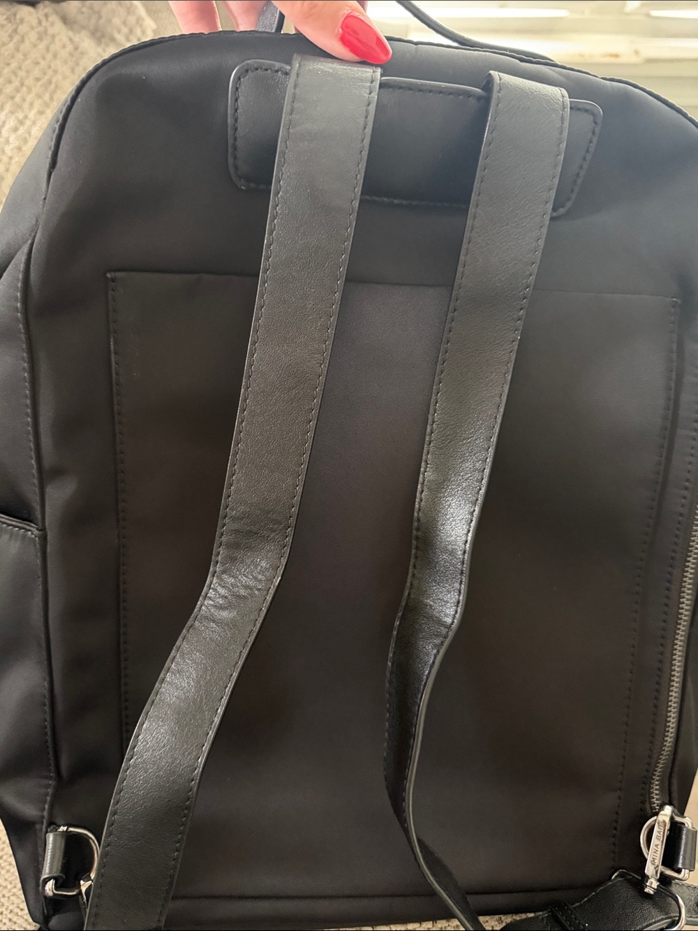 Mina Baie Black diaper Bag nylon Backpack - Picture 7 of 11